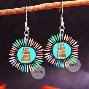 Boho Elegant Quirky Luster Chic Light Shine Acrylic Drop Earrings